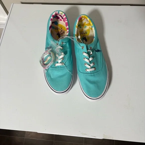 Polo Teal Sneakers with Tie-Dye Lining - Picture 2 of 8